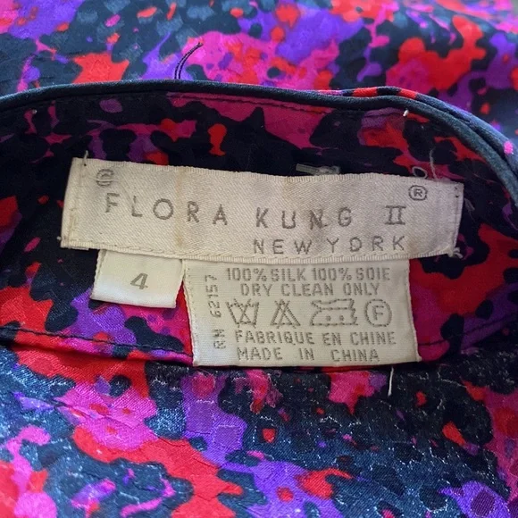 Closeout! Vintage Flora Kung II Silk Blouse - Picture 3 of 3